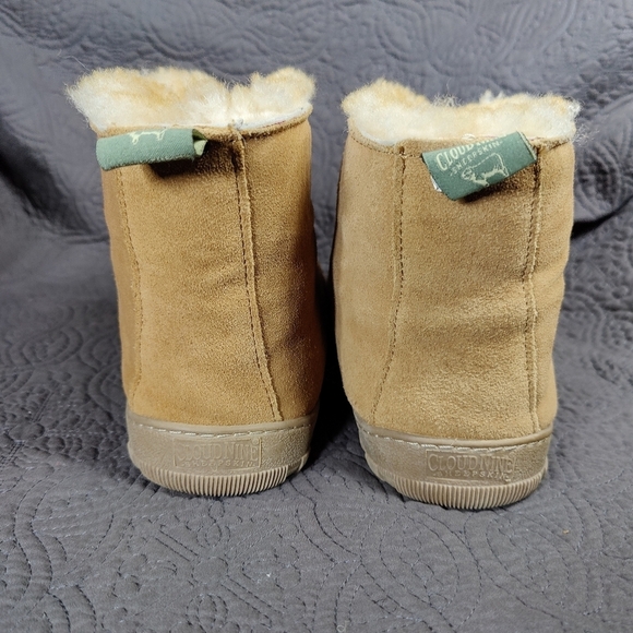 Cloud Nine Sheep Skin Suede Brown Moccasin Shearling Lined Comfy Slipper Men's 9 - Picture 10 of 11